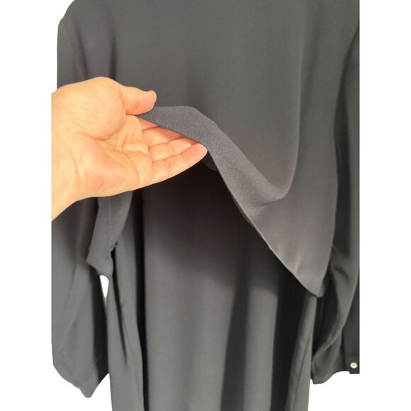 J.Jill Black Long Sleeve Button-Down Tunic Shirt XL 100% Polyester Womens Relaxe - Picture 8 of 8